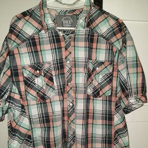 BKE Button Down S/S Shirt XXL Athletic Fit